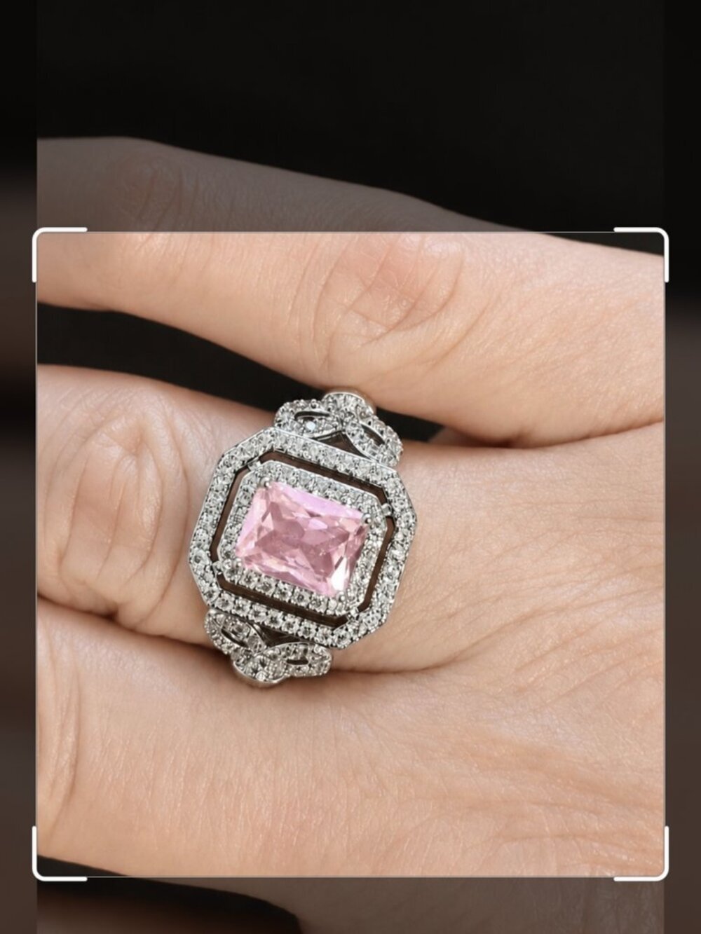 Pink fashion ring, size 8
